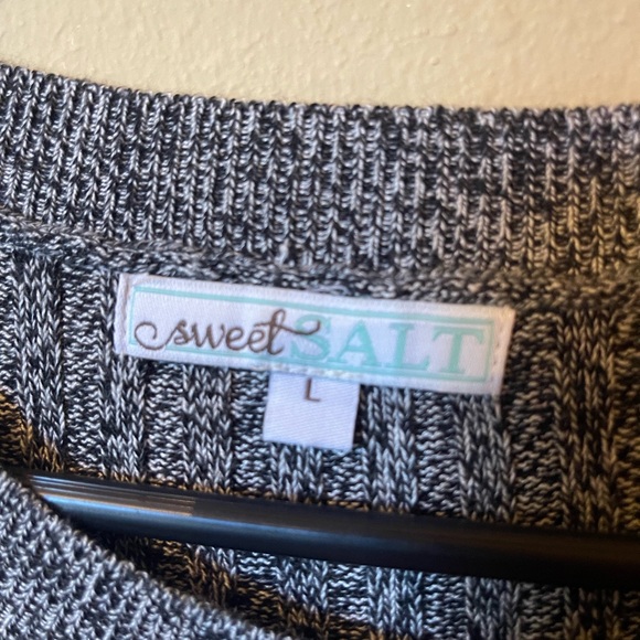 Ribbed long sleeve sweater dress | gray and orange - Picture 3 of 6